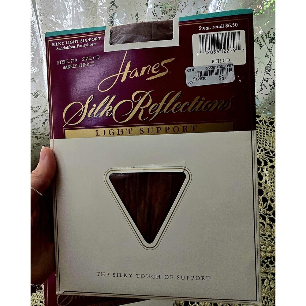 Vintage Hanes Silk Reflections Barely There Pantyhose 719 CD Brown Deadstock